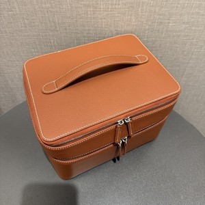 Estuche de Maquillaje de Cuero Genuino de Gran Capacidad, Duradero, con Cierre Superior, Logotipo Personalizable, Bolsa de Joyería Multifuncional para <span class=keywords><strong>Viaje</strong></span> - Product Image 4