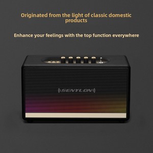 บลูทูธทำจากไม้หนังมีเสียงเบสแน่นและเสียงสเตอริโอคุณภาพสูงสำหรับใช้ในห้องนั่งเล่นลำโพง K-Song - Product Image 1