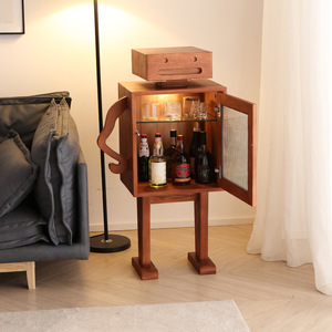 Armoire à vin robotisée polyvalente en bois massif avec 2 compartiments de rangement pour salon et modèles 3D disponibles - Product Image 1