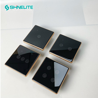 Shinelite 2 ans de garantie panneau en verre trempé à cadre doré interrupteur tactile avec fil neutre