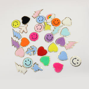 Keymay bricolage personnalisé or paillettes bâton sur broderie Patch Chenille Patch auto-adhésif patchs pour vêtements chapeaux sac veste - Product Image 1