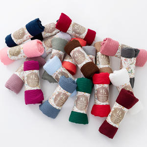 TXL256 Foulard pour femme, foulards ethniques, turbans décontractés printemps-été, châles voiles, 40 couleurs, coton lin, hijab musulman - Product Image 5