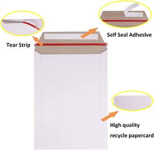Sobres de Cartón Rígido de 350 g/m² para Envíos, Color Marrón y Blanco, No se Doblan, con Adhesivo, para Documentos, con Logotipo Personalizado - Product Image 4