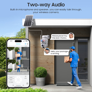 Nouvelle caméra solaire 4G PTZ 6MP 6W avec zoom 36X, double objectif, vision nocturne, carte SD, cloud et projecteur extérieur - Product Image 4