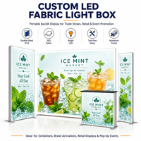 Système d'affichage commercial SEG LED Light Box, toile de fond modulaire pour exposition avec comptoir d'accueil lumineux