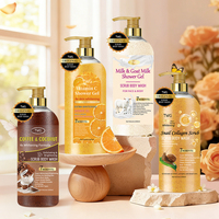 Gel Douche Exfoliant Éclaircissant au Lait de Chèvre, Café et Noix de Coco TWG OEM, Gel Douche Blanchissant au Collagène d'Escargot et Vitamine C
