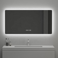 Miroir à écran tactile intelligent pour salle de bain Miroir rétro-éclairé argenté Miroir de bain éclairé par LED