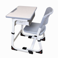 Ensemble Chaise et Bureau Individuel OEM pour Étudiant, Plateau en Bois, Mobilier Scolaire Ergonomique Réglable pour Salon et Chambre Internationaux