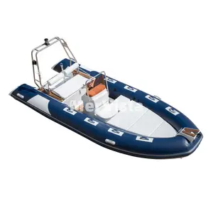 Barco de isca inflável rígido, 4.8 v profundo, 16ft, 480 m, jante de luxo, com piso de carneira