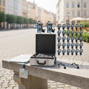 2.4-2.485GHz Upgraded <b>Wireless</b> Over-ear Hook Tour Guide System Headset Mini <b>Receiver</b> AUX Audio Input Type-C RETEKESS TT106S - Product Image 1