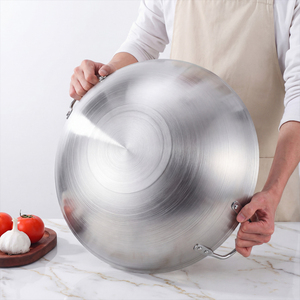 <span class=keywords><strong>Wok</strong></span> Grande <span class=keywords><strong>de</strong></span> Acero Inoxidable <span class=keywords><strong>de</strong></span> 34/36/38/40 cm, <span class=keywords><strong>Wok</strong></span> Antiadherente <span class=keywords><strong>de</strong></span> Acero Inoxidable para Gas con Dos Asas - Product Image 6