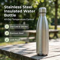 Botella de Agua con Aislamiento Térmico de Doble Pared de Acero Inoxidable, a Prueba de Fugas, con Forma de Cola, para Viajes, con Logotipo Grabado con Láser