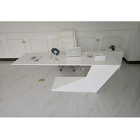Offre Spéciale Z Forme Blanc Marbre Pierre Home Office Table Executive Desk Ordinateur pour 1 personne