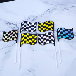 Pastel a cuadros blanco y negro <span class=keywords><strong>de</strong></span> gran venta con placas <span class=keywords><strong>de</strong></span> matrícula, decoración <span class=keywords><strong>de</strong></span> escena <span class=keywords><strong>de</strong></span> carreras, inserción <span class=keywords><strong>de</strong></span> bandera - Product Image 6