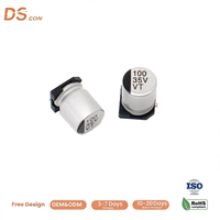 Condensador Electrolítico de Aluminio SMD V-Chip de 35V 100UF 8x10.5mm, Serie VT, Estable y Duradero para Dispositivos de Hogar Inteligente