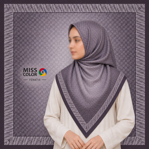 Wafa Luxury Printed Jacquard <b>Satin</b> Square Scarf Viscose Blend Matte Finish Turkish <b>Hijab</b> Headscarf Skin-Friendly Four Seasons - Product Image 3