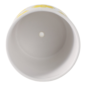 Vaso decorativo con motivo a margherite bianco e giallo, contenitore per piante da interno ed esterno per la decorazione di casa, giardino e patio - Product Image 5