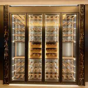 Cave à vin de luxe moderne en acier inoxydable pour salon, avec éclairage LED, thermoélectrique, double zone, pour maison/bar - Product Image 1