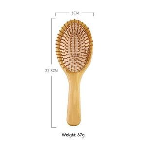 Set de Peine de Dientes Anchos con Mango de Bambú Natural y Cepillo Desenredante con Peine de Cola - Product Image 2