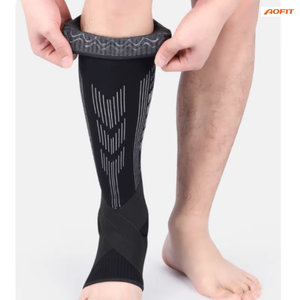 Manguitos de compresión de punto para fútbol con correas, antideslizantes, para espinilleras y tobillos - Product Image 4