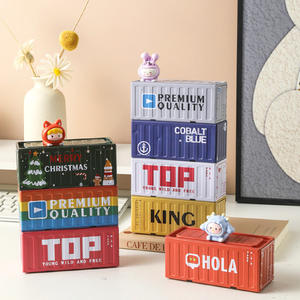 Boîte de rangement miniature rectangulaire en métal empilable de style industriel, modèle miniature vintage, accessoire de scène, boîte aveugle créative - Product Image 1