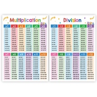 Cartes mémoire A3 pour la multiplication et la division, 112 cartes de la table de multiplication, affiche décorative pour l'apprentissage des enfants en classe (2)