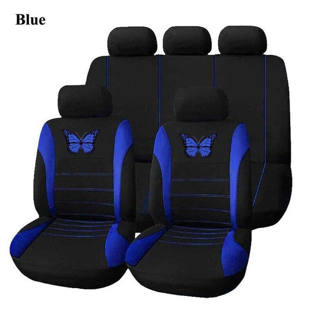 M4 Cartoon Luxury Full Set Polyester Car Seat Covers 6 Piece All Season Universal Fit Interior Protection
