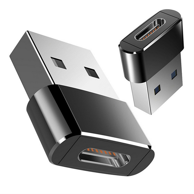 USB to USB C Adapter Fast Charging OTG Converter AC Power Supply Male Charger Type C Output for Computer Car Plug-In Connect