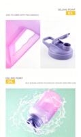 Botellas de Agua de Plástico Grandes de 86 oz con Asa, para Gimnasio, Venta al por Mayor, Personalizadas, Libres de BPA, Deportivas, Ecológicas, para Exteriores, a Prueba de Fugas