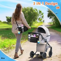 Tas Penyimpanan Kereta Dorong Bayi Organizer Botol Popok Multifungsi Kapasitas Besar Desain Terisolasi Tahan Air Ritsleting Basah Kering