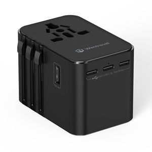 Adaptador de Viaje Universal Wontravel OEM ODM de 30W con 6 Tomas de Corriente y Enchufes EU/UK/AU/US PD - Product Image 1