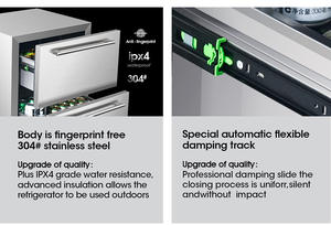 น้ำแข็งและเครื่องดื่มสองโซนควบคุมอุณหภูมิแบบสัมผัสคอมเพรสเซอร์เย็นแช่แข็งเครื่องดื่มบาร์ในตัว - Product Image 4