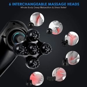 جهاز تدليك هزاز به 6 رؤوس مطرقة تدليك كهربائية محمولة ومزودة ببندقية تدليك - Product Image 2