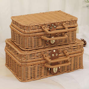 Caja de almacenamiento portátil de ratán Net Red Wedding Candy Picnic Hecho a mano Classic Retro Companion Gift Out Storage Marco de hierro - Product Image 4