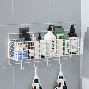 No-drill wall-mounted <b>storage</b> rack for bathroom, kitchen, and toilet condiments and <b>toiletries</b>. - Product Image 4