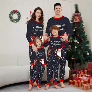 Ensembles <span class=keywords><strong>de</strong></span> pyjamas <span class=keywords><strong>de</strong></span> <span class=keywords><strong>Noël</strong></span> élégants en tricot pour toute la <span class=keywords><strong>famille</strong></span>, taille élastique, imprimé motif canne à sucre et lettres, tenues <span class=keywords><strong>de</strong></span> maison parent-enfant - Product Image 4