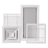 Grille de ventilation en aluminium en gros, diffuseur linéaire à barres, grille carrée d'admission et de retour d'air pour la climatisation et la ventilation CVC