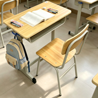 Table individuelle en gros pour école, bureau d'élève en bois, chaise d'apprentissage, bureau et chaise d'école en métal pour salle de classe