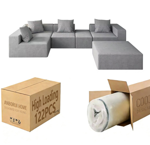 Canapés modulaires convertibles modernes et abordables, écologiques et durables, en forme de L, pour salons de villas - Product Image 1