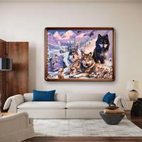 Peinture murale HJ personnalisée, style américain classique, motif animal tigre, peinture acrylique à l'eau par numéros, kits de toile durables et écologiques, sans cadre