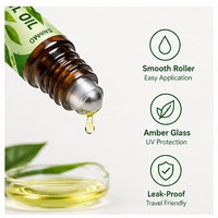 Minyak Esensial Teh Hijau Roll-on 10ml Ukuran Saku Minyak Wangi untuk Aroma Tubuh Sehari-hari Label Kustom Grosir Sampel Pasokan
