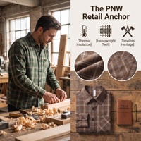 Chemise à carreaux thermique brossée pour homme, chemise en flanelle décontractée, coupe ample, vente en gros B2B, fournisseur mondial, usine