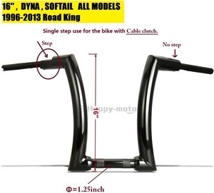 Tay lái kiểu Ape Hanger 16'' 14'' 12'' cho xe Harley Dyna Softail Breakout Fatboy Fatbob Slim Deluxe Road King 96-13, phụ tùng xe máy - Product Image 2