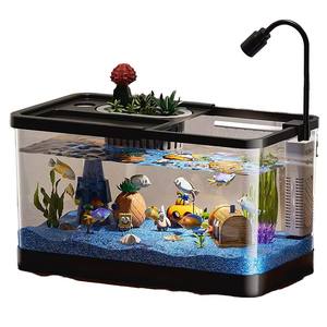 Bể cá để bàn sáng tạo dùng trong nhà với thiết kế rùa lười trong suốt, thân thiện với môi trường, có nắp đậy, dùng để trang trí phòng khách - Product Image 1
