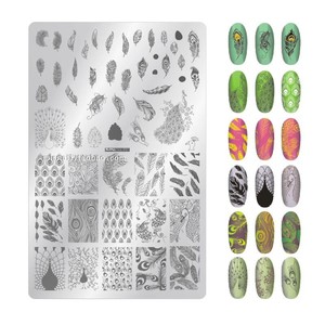 สแตนเลสสตีลเล็บปั๊มแสตมป์แม่แบบ Stamper Scraper manicuring แผ่นชุด - Product Image 1