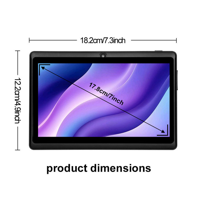 Kids Tablet 7 Inch Android 14 Tablette Pour Enfant WiFi Gaming Tablet RAM 2GB ROM 16GB Business Tablets for Adult