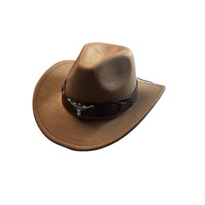 <b>Cowboy</b> Hat Wool Felt M56-58cm Western Style Artistic Retro Bell Shaped Brim Riding Hat - Product Image 5