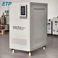 Stabilisateur de tension automatique triphasé en cuivre SVC 60 kVA 380 V avec protection contre les surtensions, alimentation industrielle