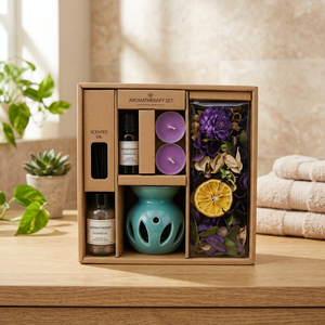 Coffret Cadeau en Bois de Luxe Fait Main, Ensemble de Thé aux Herbes, Collection Exquise d'Aromathérapie à la Lavande pour la Maison et les Fêtes - Product Image 2