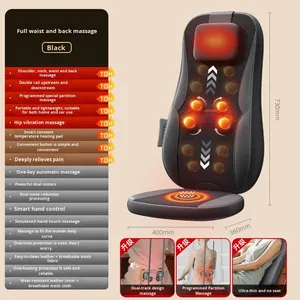 Coussin de massage portable multifonctionnel mécanique pour le corps entier (cou, taille, hanches, jambes, dos) avec pétrissage, thérapie thermique et vibrations - Product Image 6